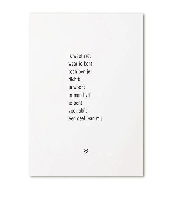 Kaart a6 - ik weet niet waar je bent
