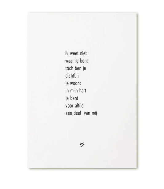 Kaart a6 - ik weet niet waar je bent