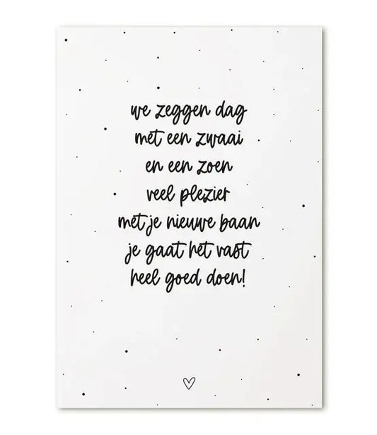 Zoedt: kaart a6 - nieuwe baan (geschreven)