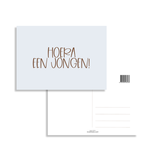 Stationery & gift: kaartje a6 - Hoera een jongen