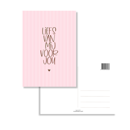 Stationery & gift: kaartje a6 - Liefs van mij voor jou