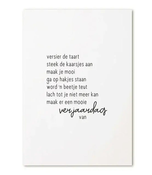 Zoedt: kaart a6 - Verjaardagsgedicht