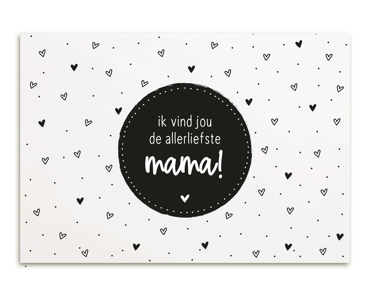 Zoedt: Kaart met tekst 'Ik vind jou de allerliefste mama!'
