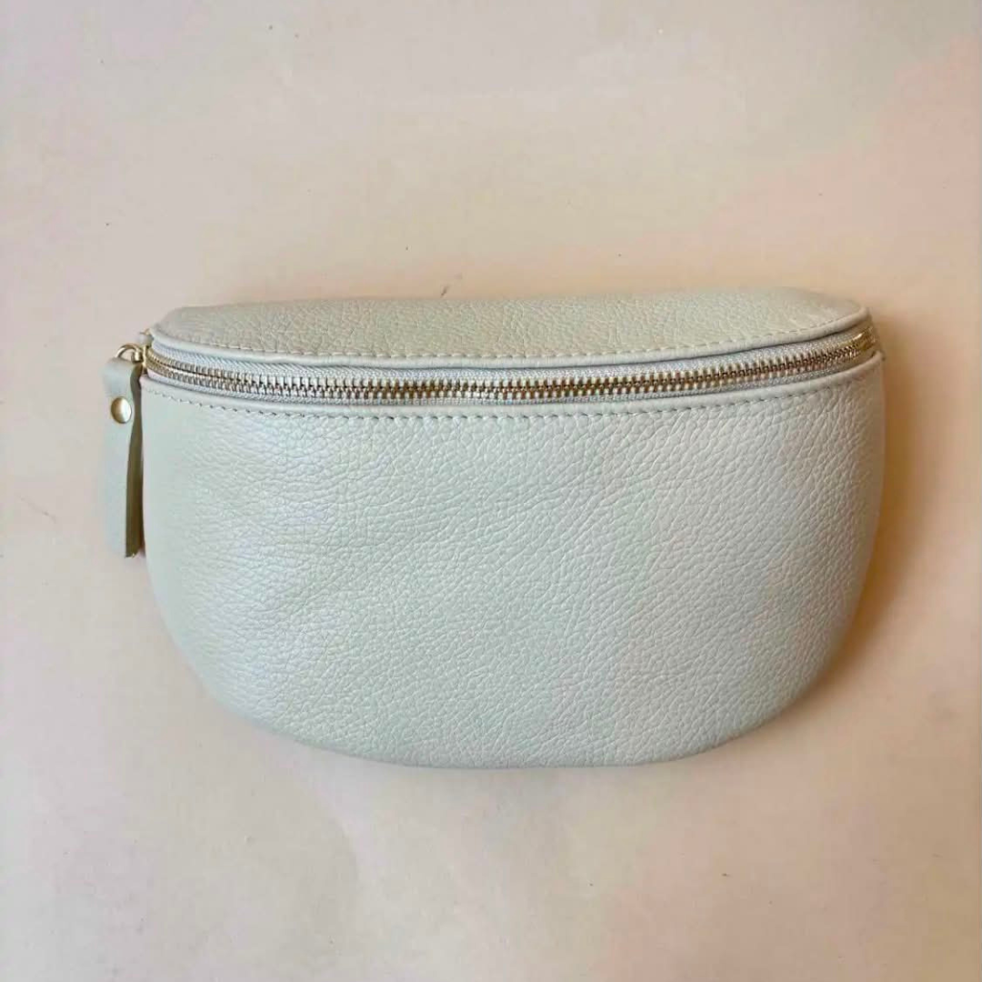 Wauw: Nelly lederen heuptas groot - beige