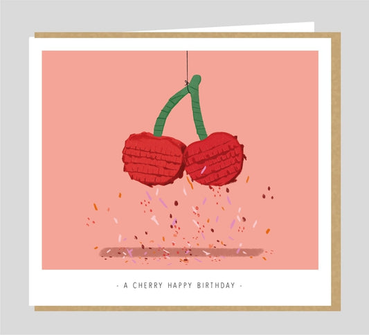Studio Mie: kaart - A cherry happy birthday
