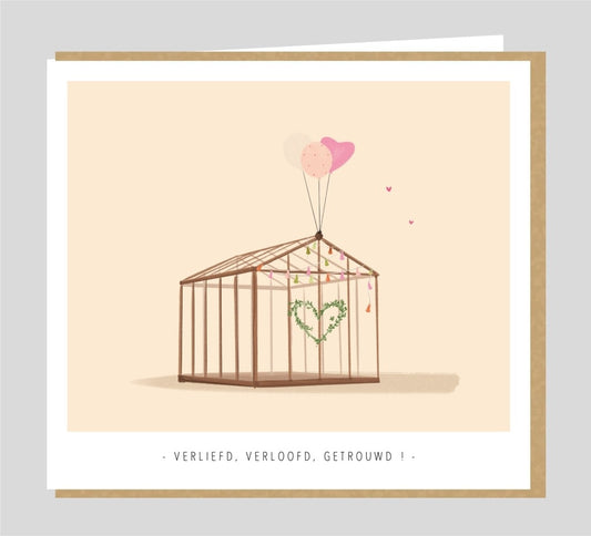 Studio Mie: kaart - Verliefd, verloofd , getrouwd