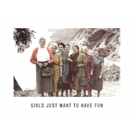 Kartoenfabriek: kaart a6 - girls just want to have fun