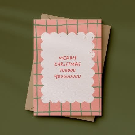 Letters & lines: kaart a6 - merry christmas toooooo youuuuuuuu