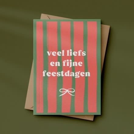 Letters & lines: kaart a6 - veel liefs en fijne feestdagen