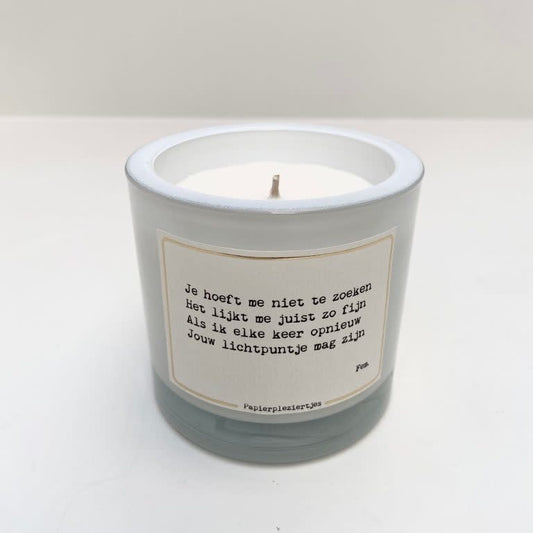 Papierpleziertjes: geurkaars Lichtpuntje