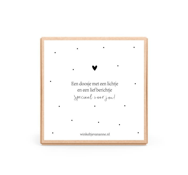 Winkeltje van anne: Doosje met lichtje & berichtje | Thema vriendschap