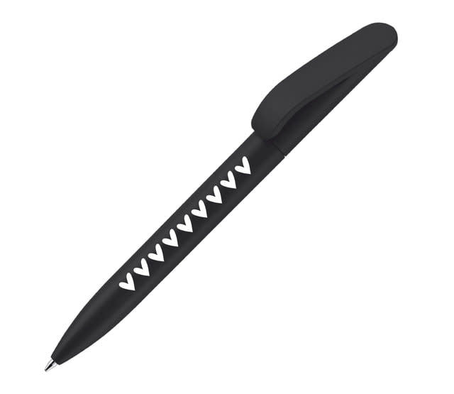 zoedt zwarte pen met "hartjes"