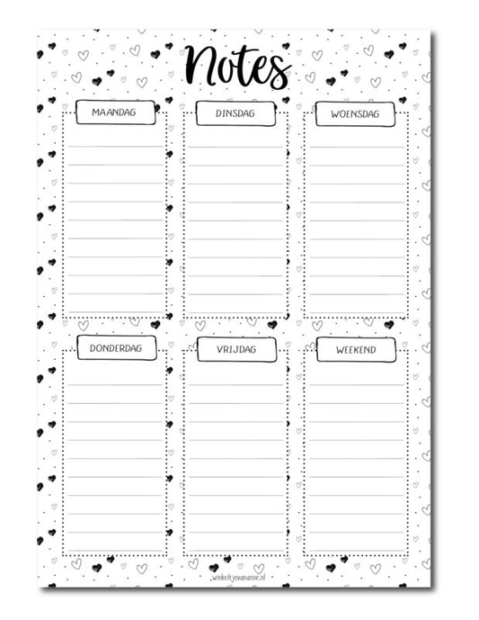 Winkeltje van Anne weekplanner a5