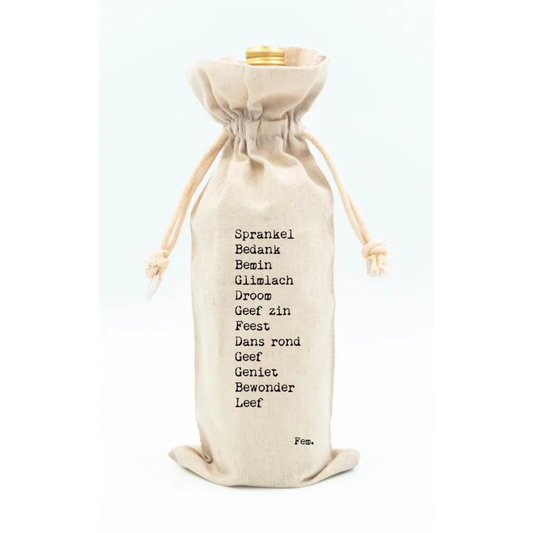 Papierpleziertjes: Fles - wijnzak - Sprankel