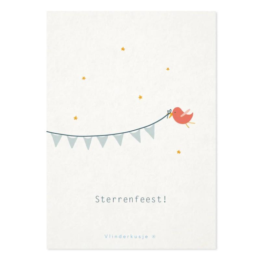 Vlinderkusje:  A6 Ansichtkaart / Sterrenfeest