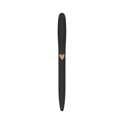 Stationery & gift : pen - zwart met een gouden hart