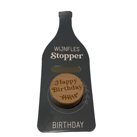 Miko: Wijn - Stopper - Happy Birthday