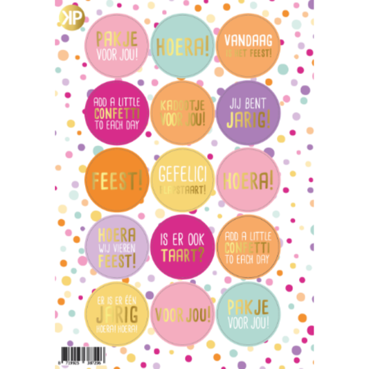 KP: stickervel a5 - confetti feest