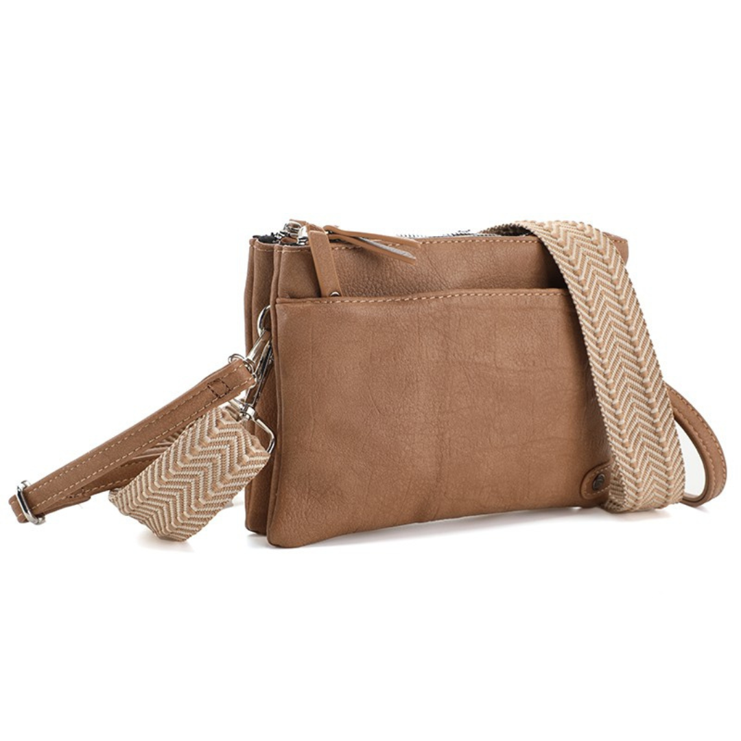 I'm dutch: Handtas - Camel crossbodytas en schoudertasje Gent