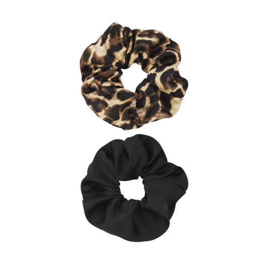 Yehwang: scrunchie set wild duo - bruin zwart