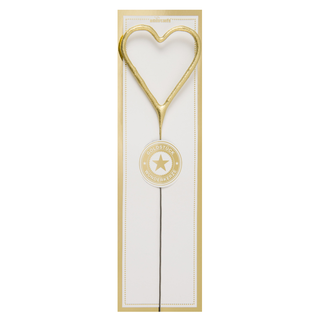 Wondercandle: Vuurwerkstokje - hart goud