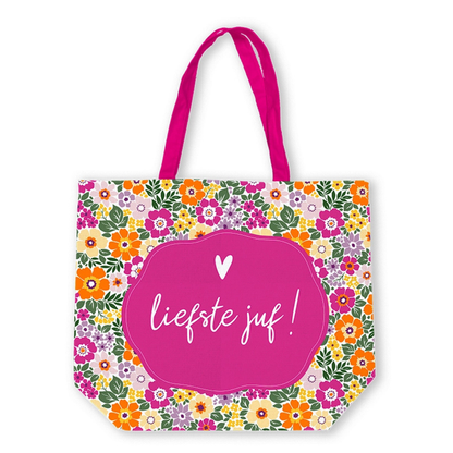 KP: Canvas tas - JUF bloemen