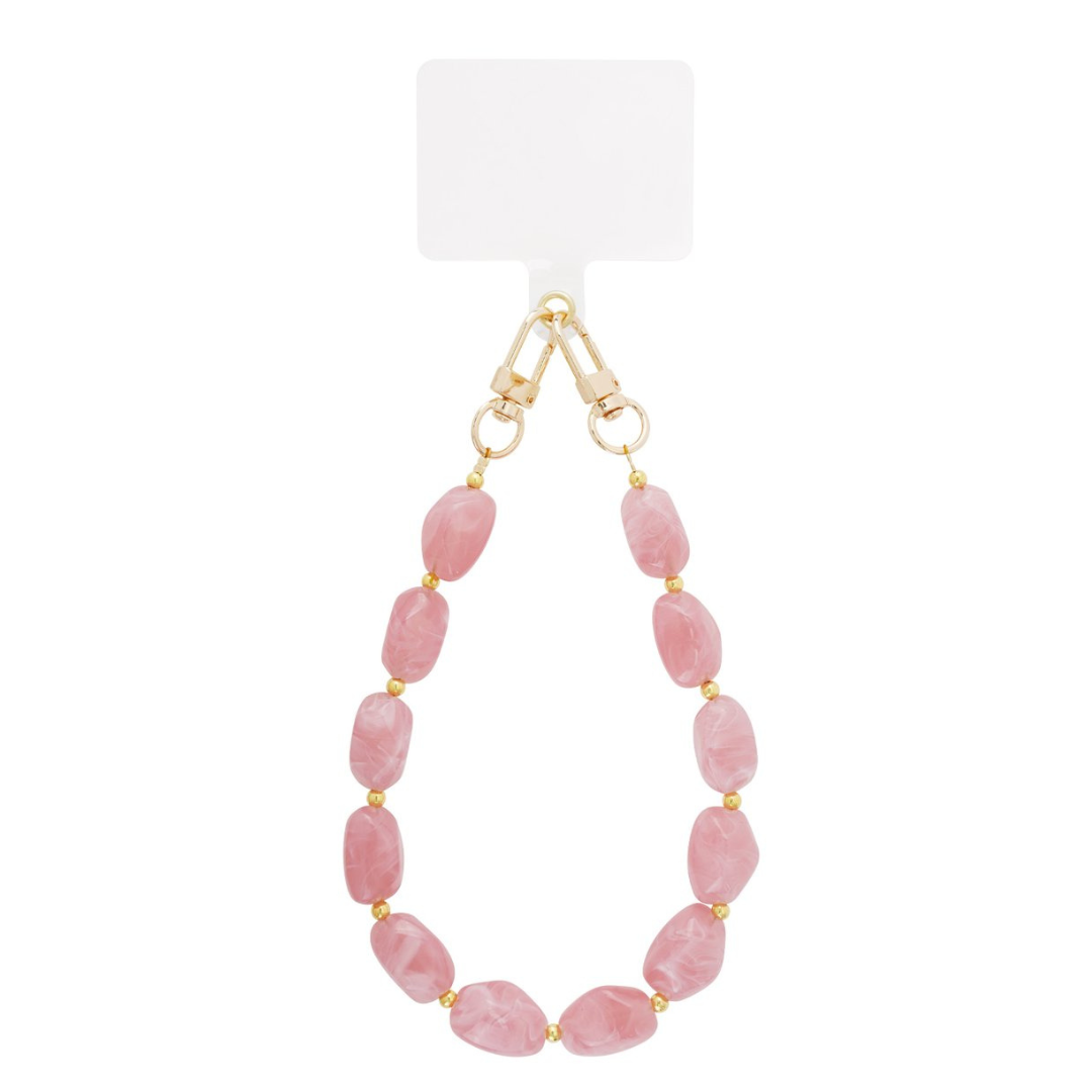 Yehwang: telefoonsnoer beads lichtroze