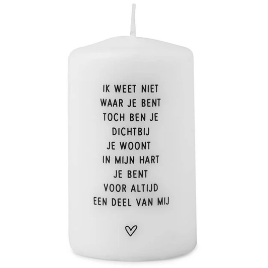 Zoedt: kaars klein - Ik weet niet waar je bent ...