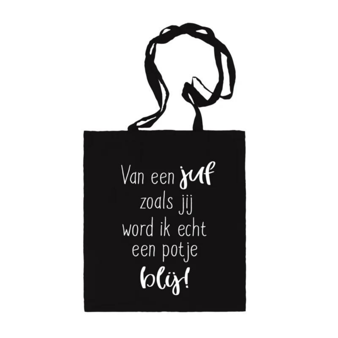 Winkeltje van Anne Katoenen tas | Van een juf zoals jij word ik echt een potje blij!