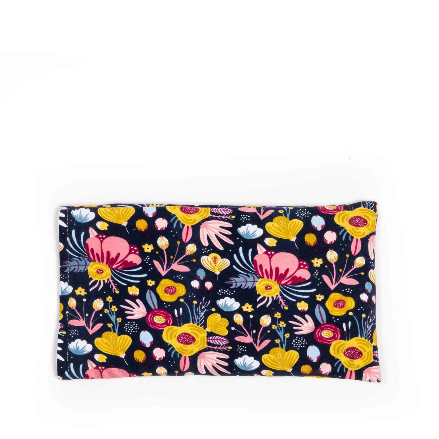 Jannekes warmtesjaal Kakigroen bloemenprint | biologisch lijnzaad | oogkussen 25×13 cm