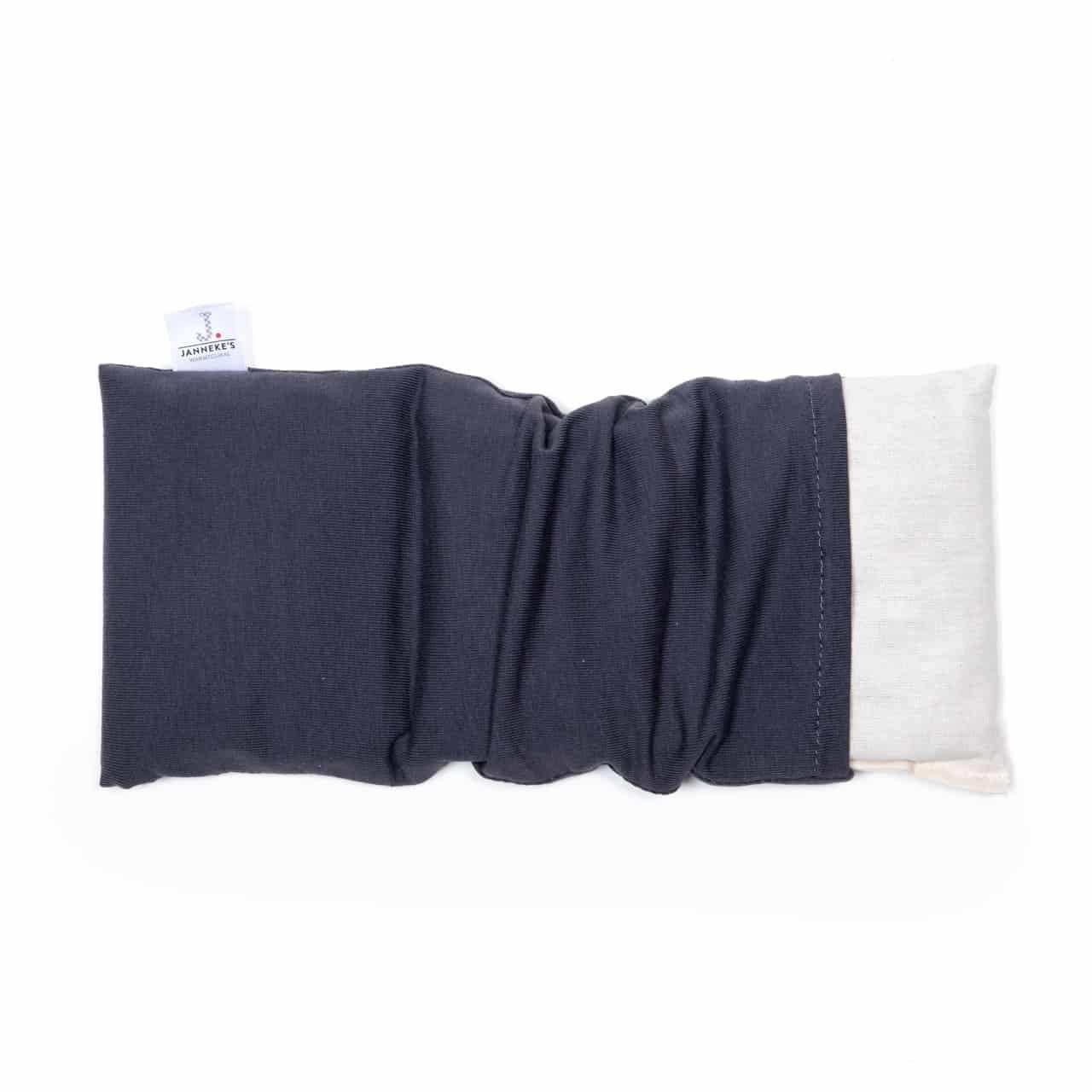 Jannekes warmtesjaal jersey grijs| biologisch lijnzaad | oogkussen 25×13 cm