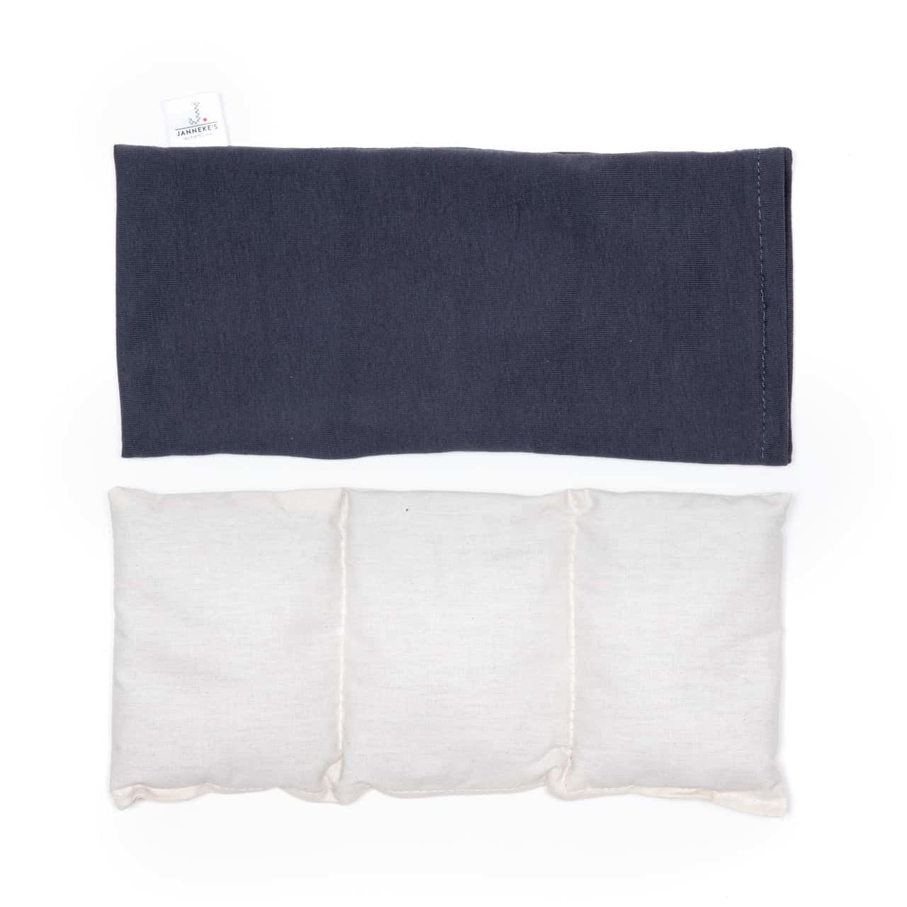 Jannekes warmtesjaal jersey grijs| biologisch lijnzaad | oogkussen 25×13 cm