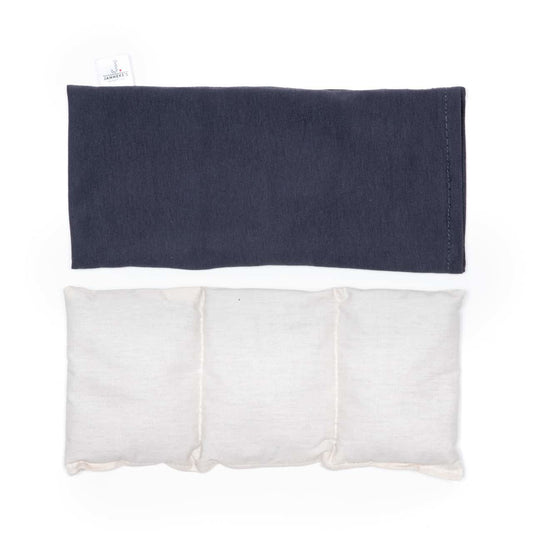 Jannekes warmtesjaal jersey grijs| biologisch lijnzaad | oogkussen 25×13 cm