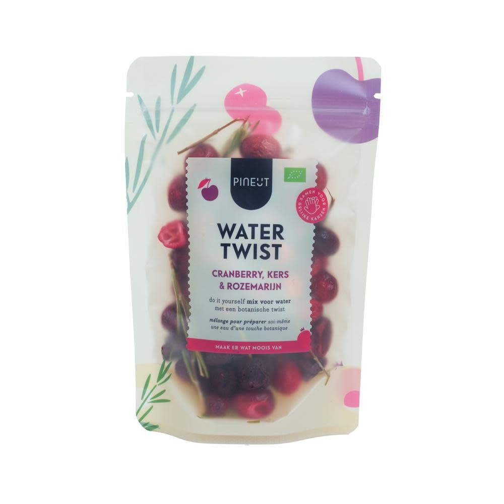 Pineut: Watertwist Pouchbag Cranberry Kers Rozemarijn BIO