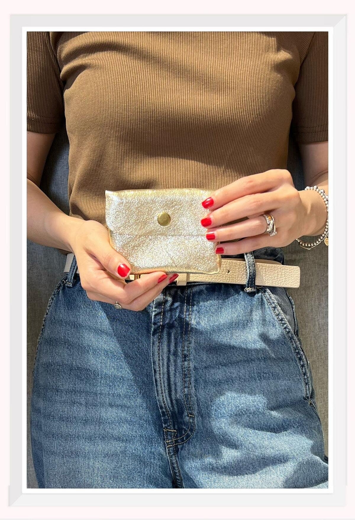 Portemonneetje klein - metallic goud