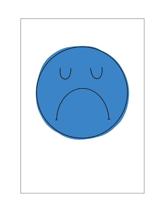 Made by ellen kaartje a6 Smiley blauw