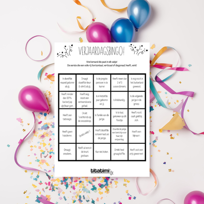 titatimi - printable - verjaardagsbingo