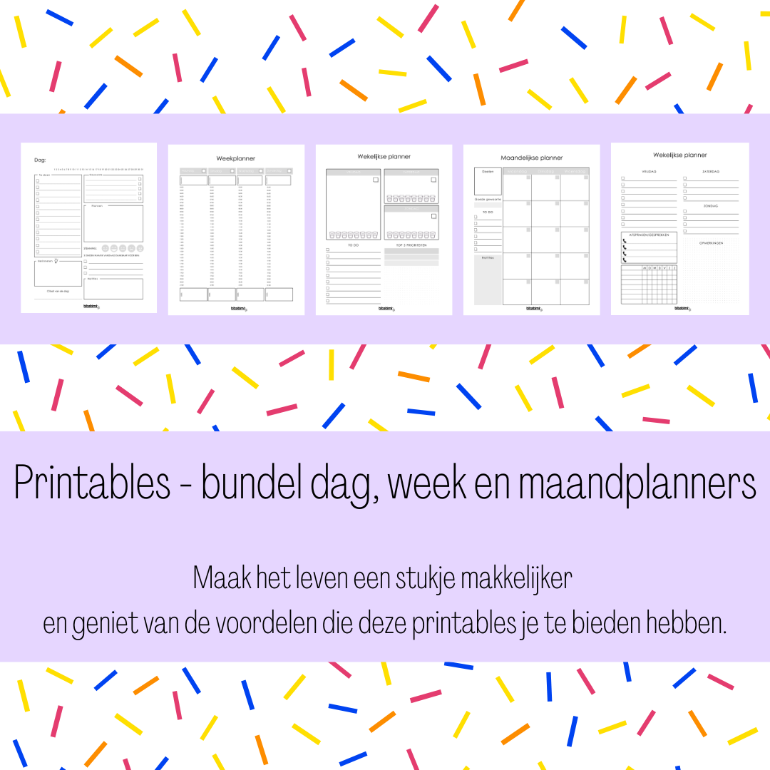 titatimi - printable - bundel dag, week en maandplanners