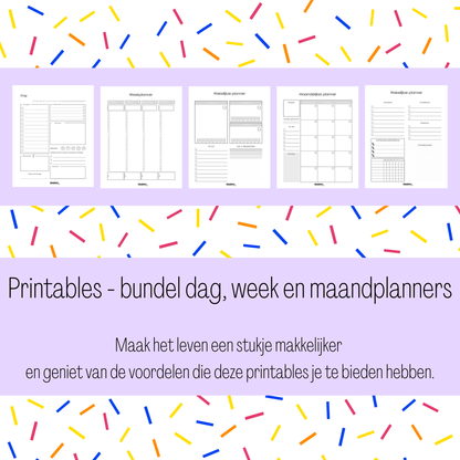 titatimi - printable - bundel dag, week en maandplanners