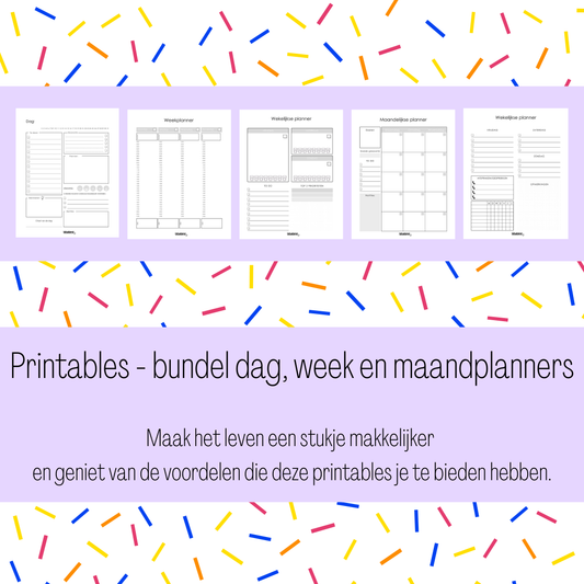 titatimi - printable - bundel dag, week en maandplanners