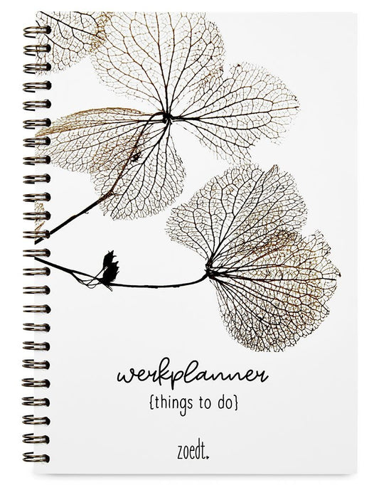 zoedt: Planner things to do met gedroogde bladeren in A5 formaat