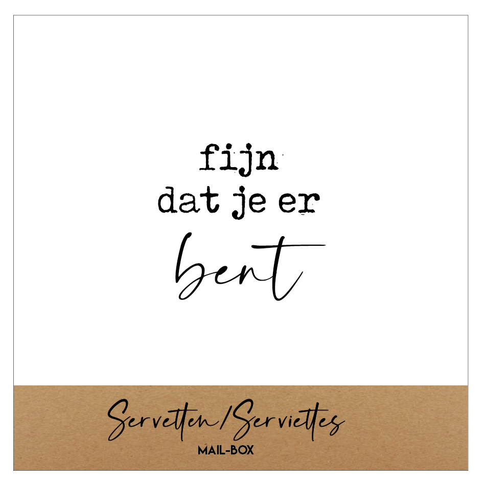 Mail-box servetten:  Fijn dat jij er bent (klein)