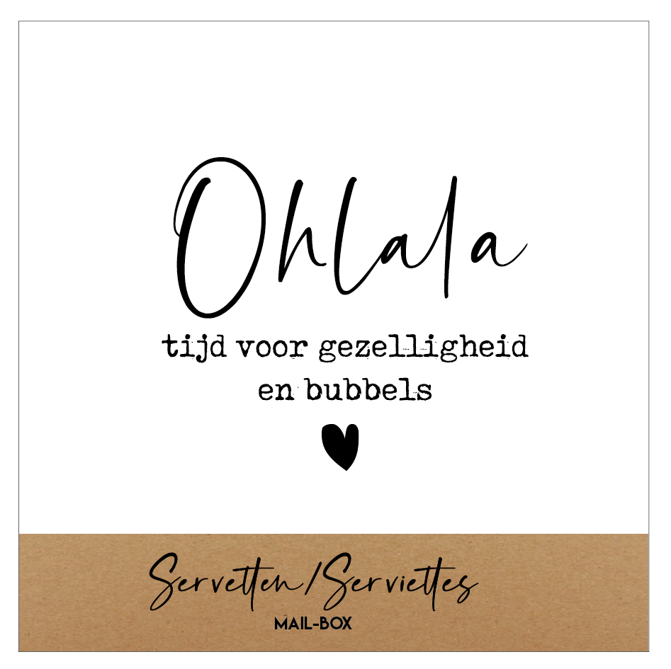 Mail-box servetten:  Ohlala tijd voor gezelligheid en bubbels