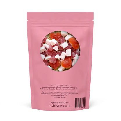 Stationery & gift:  Snoepzak | Fijne Feestdagen | Roze