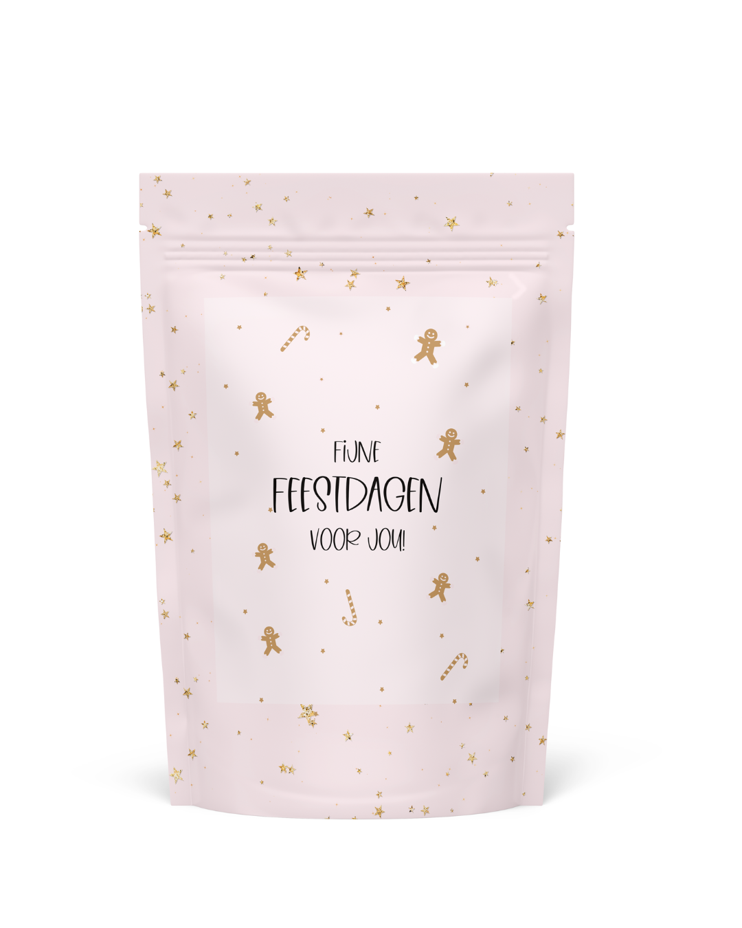 Stationery & gift:  Snoepzak | Fijne Feestdagen | Roze