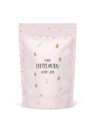 Stationery & gift:  Snoepzak | Fijne Feestdagen | Roze