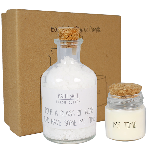 My Flame: SPA GIFTBOX - POUR A GLASS OF WINE AND HAVE SOME ME TIME - FRESH COTTON