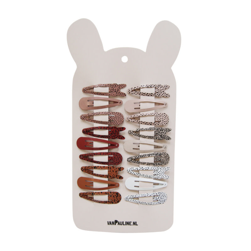Van Pauline: haarclips bunny 6 cm (18 stuks)