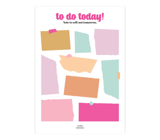 Studio stationery A5 Noteblock To do today Multicolor