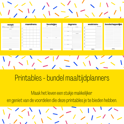 titatimi - printable - bundel maaltijdplanners